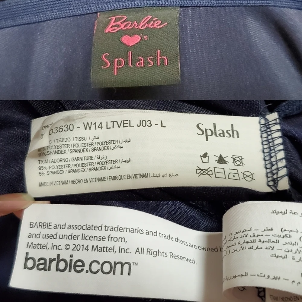 Rare Retro Barbie Loves Splash Silver Superstar Barbie Dark Indigo Velvet Hoodie - Picture 15 of 15